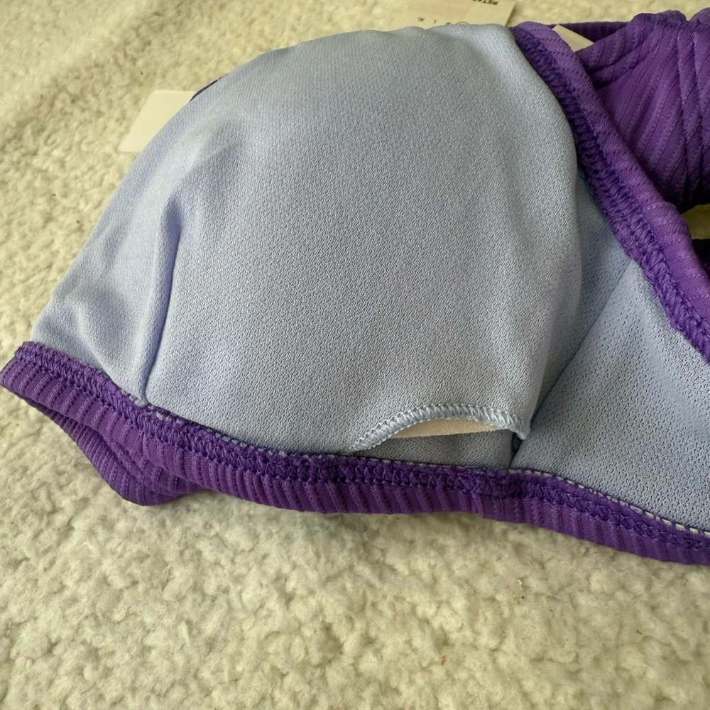 Salt + Cove ribbed purple bikini top